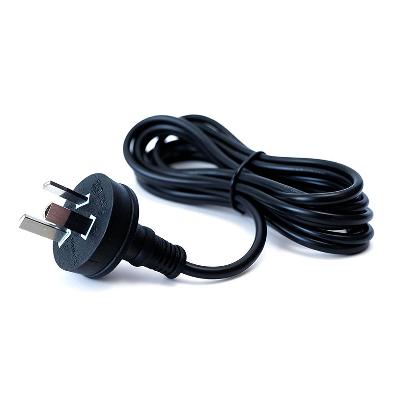 Black Australian Standard 3 Pin Power Cord