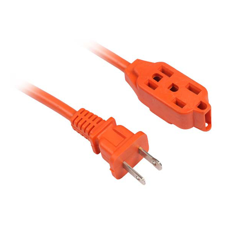 Ang Bright Orange Multi-Outlet Outdoor Extension Cords na May 2-Prong US Plug FP-670,FP-671
