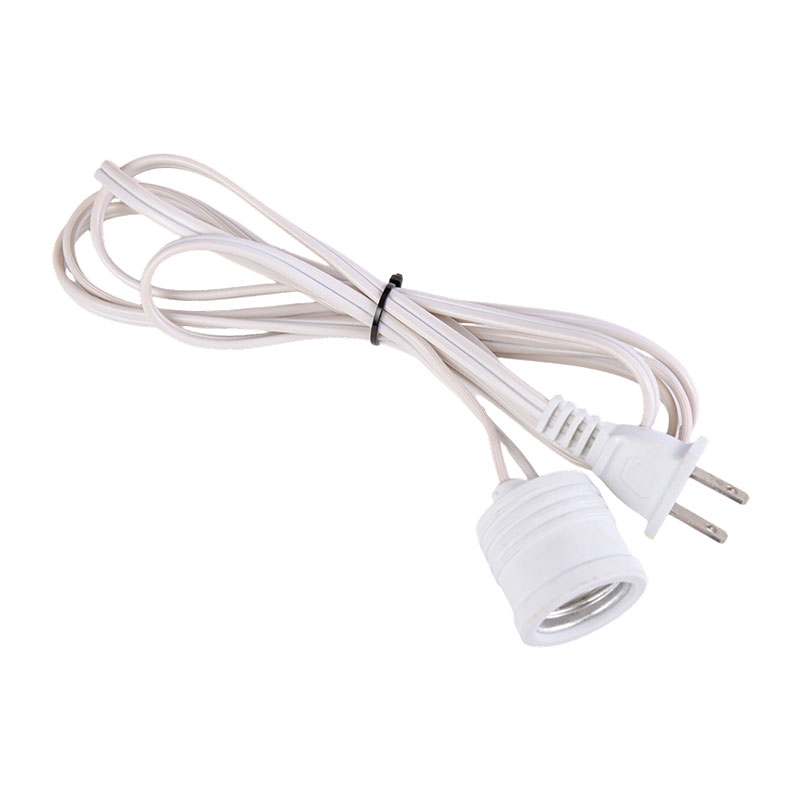 E27 Lamp Socket Power Extension Cord na May Dalawang-Prong AC Plug FP-740
