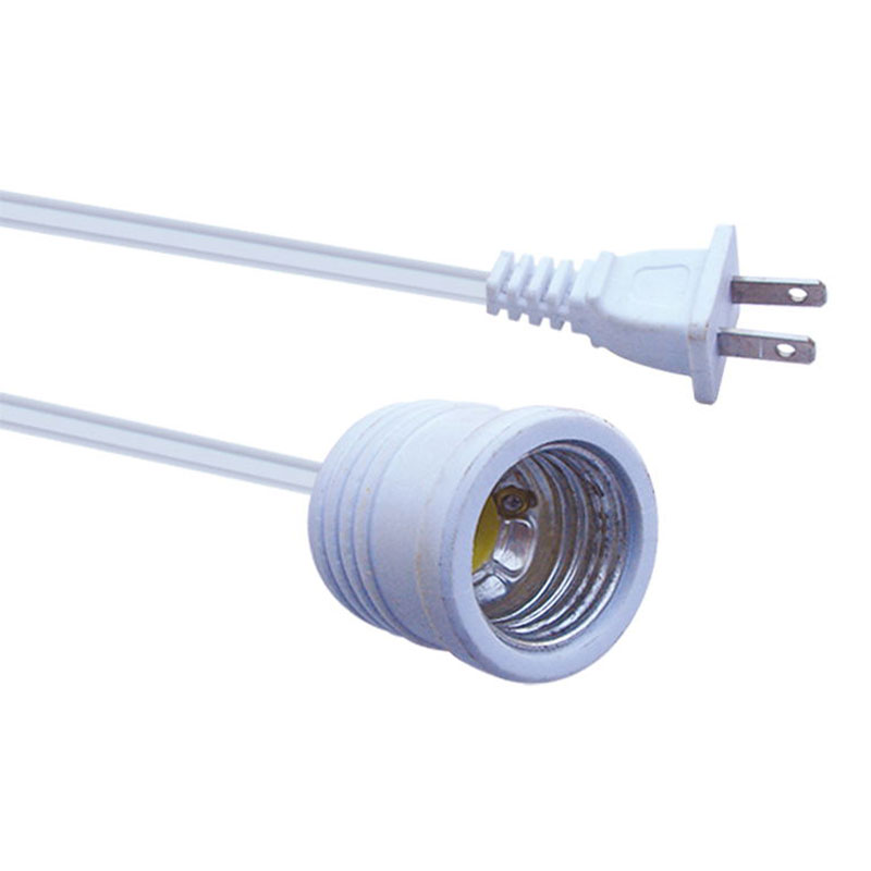 E27 Lamp Socket Power Extension Cord na May Dalawang-Prong AC Plug FP-740
